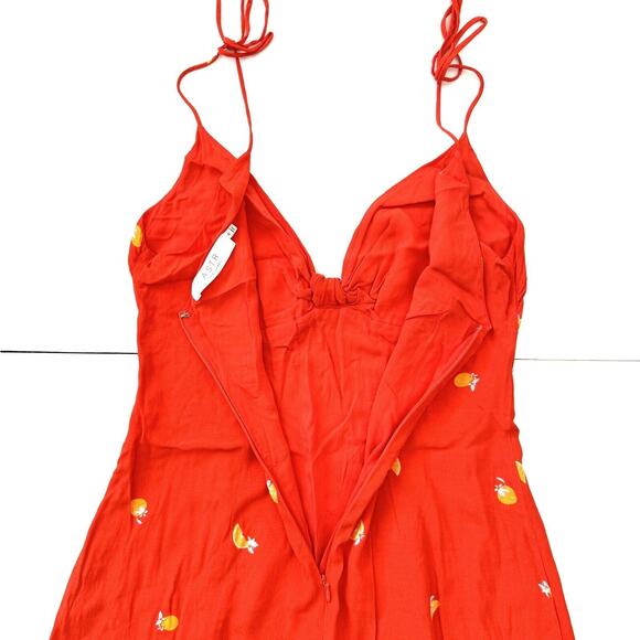 Astr The Label Adjustable Straps Brigette Dress In Atomic Orange Print - Picture 12 of 12